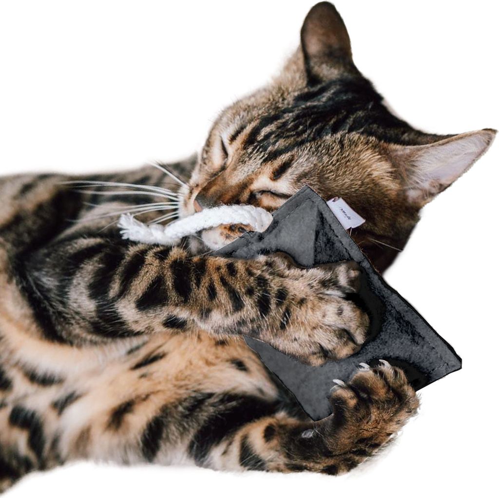 Kuschel-Kissen für Katzen | Canadian Cat | FELTY | graue Stoffplüsch | mit 5g Katzenminze