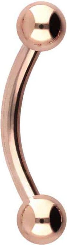 Bauchnabel-Piercing, Rook Piercing Chirurgenstahl Banane RoséGold Stablänge: 11mm + Stabstärke: 1,6mm + Kugelgröße: 4mm