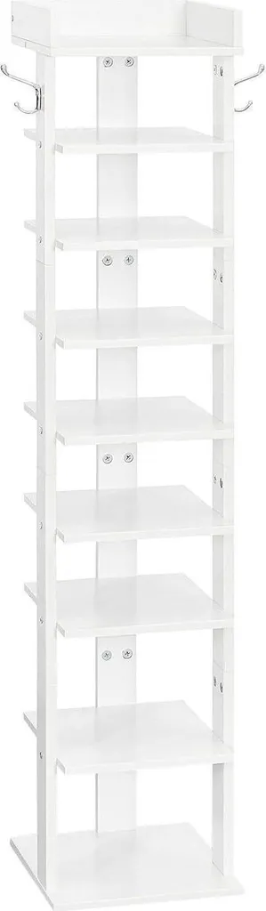 HOOBRO Étagère à Chaussures Étroite 9 Niveaux Blanche 28 x 28 x 132 cm