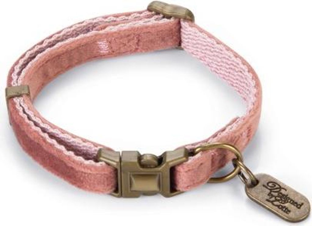 Designed by Lotte Velura - Hundehalsband - Samt - pink - Produktbild 