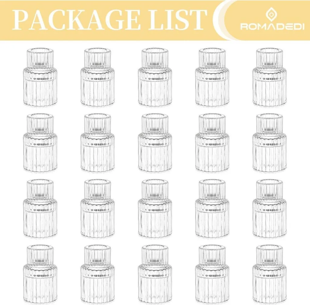 Set Di 8 Portacandele In Vetro Verde Retrò 7,5 Cm – Decorazione Da Tavolo Vintage - 2