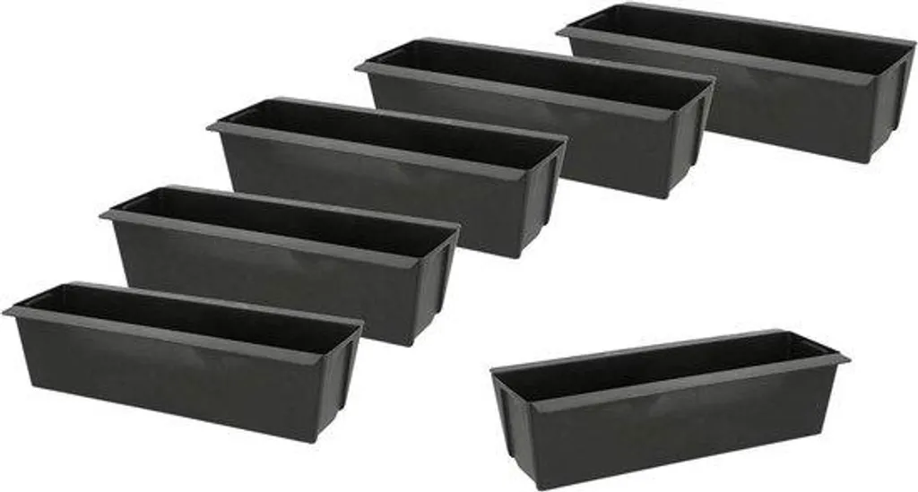 Insert pour bacs à plantes pour palettes Euro en plastique anthracite x6