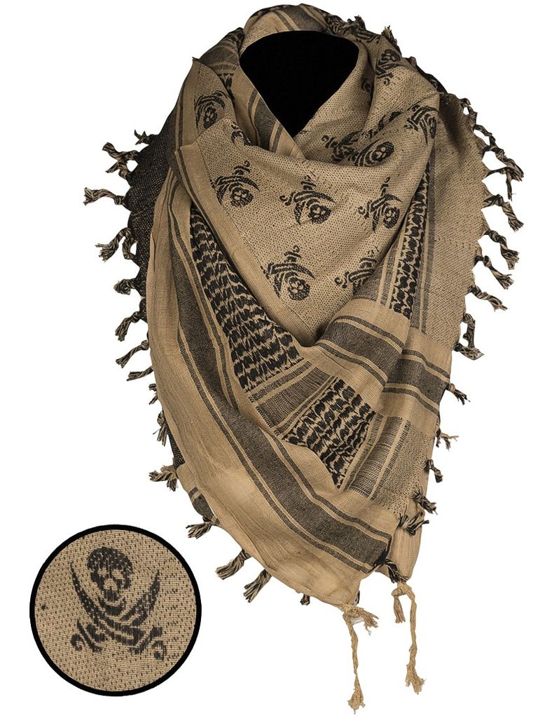 Mil-tec Skull Arafat-Halstuch coyote-schwarz, 110 x 110cm Produktbild 