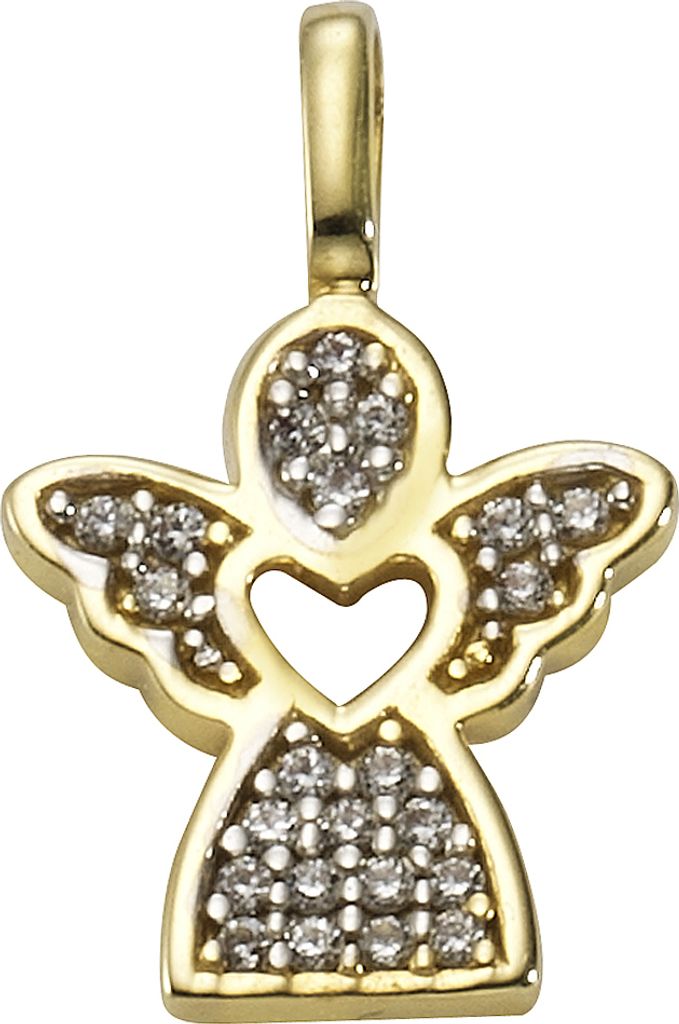 F Anhänger 333/- Gold 1,9cm gelb Zirkonia 371340680