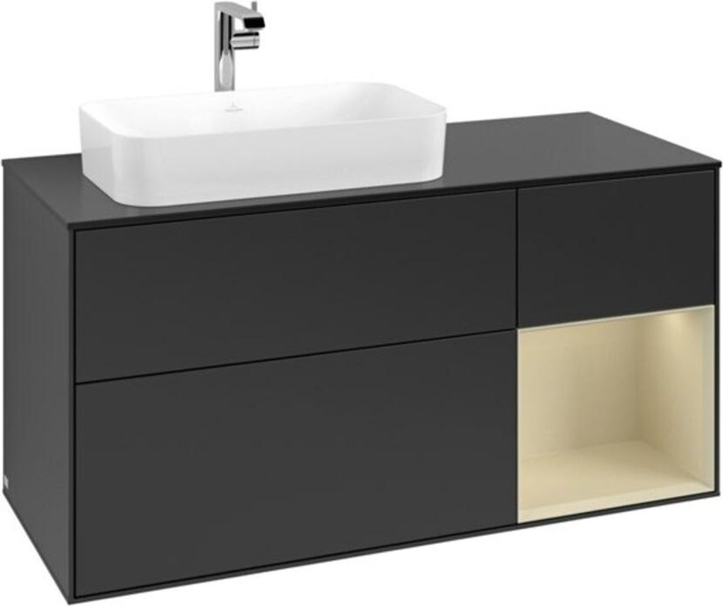 V&B Waschtischunterschrank Finion 120cm, Pl b m, Rg r si G m La, bla m Lac