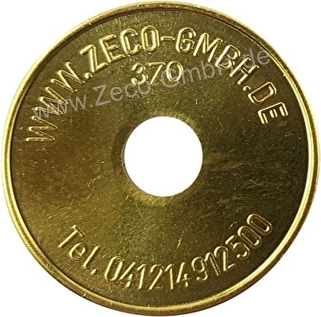 20x Wertmarke Zeco 370 24mm x 1,8mm, Waschmarke passend für Miele 1699370 WM2
