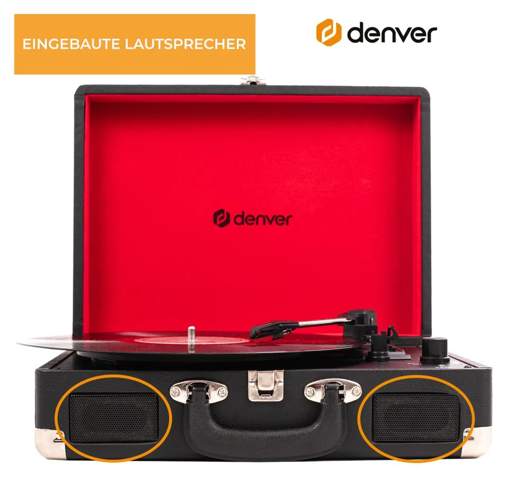 Tourne-disque Valise Denver VPL-120 Noir : Musique Vintage et Portative