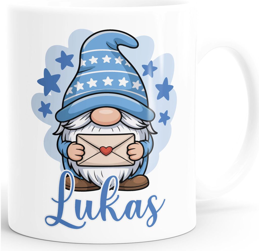Weihnachtstasse Wichtel Tasse Weihnachten personalisiert mit Namen Kindertasse aus Keramik für Jungen Mädchen SpecialMe