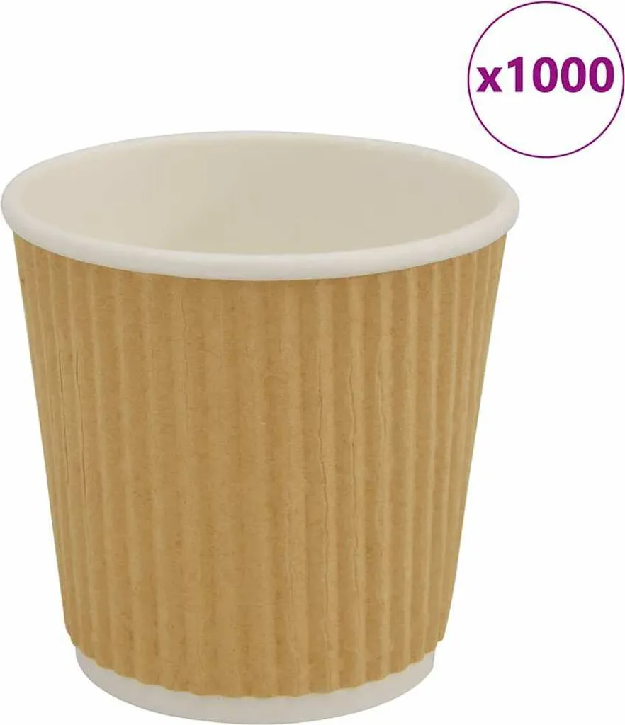 Set 1000 Bicchieri Monouso 4oz 100ml Carta Kraft per Macchina Caffè