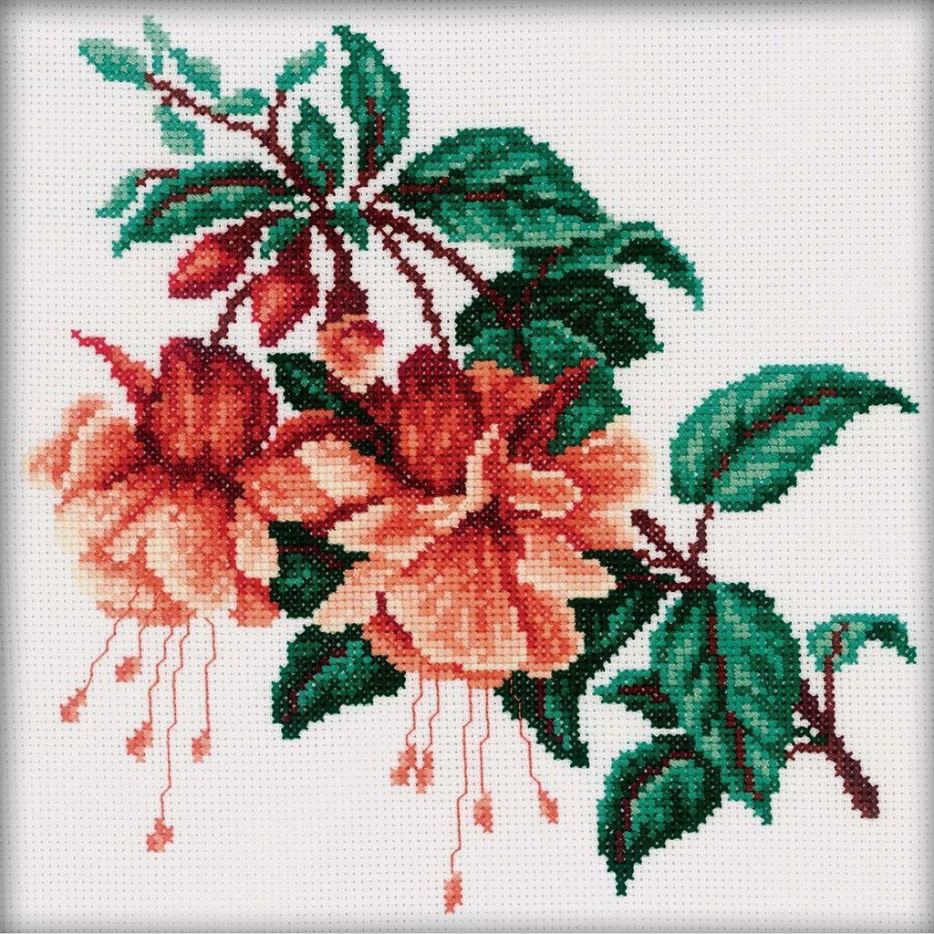 RTO Kreuzstich Set "Fuchsie" M144, Zählmuster, 20x20 cm