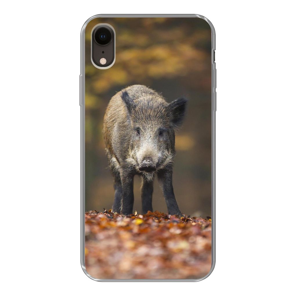 MuchoWow Handyhülle Schutzhülle Hülle für iPhone XR Wildtier - Wald - Herbst Silikon Softcase Handy Hülle - Schutzdeckel