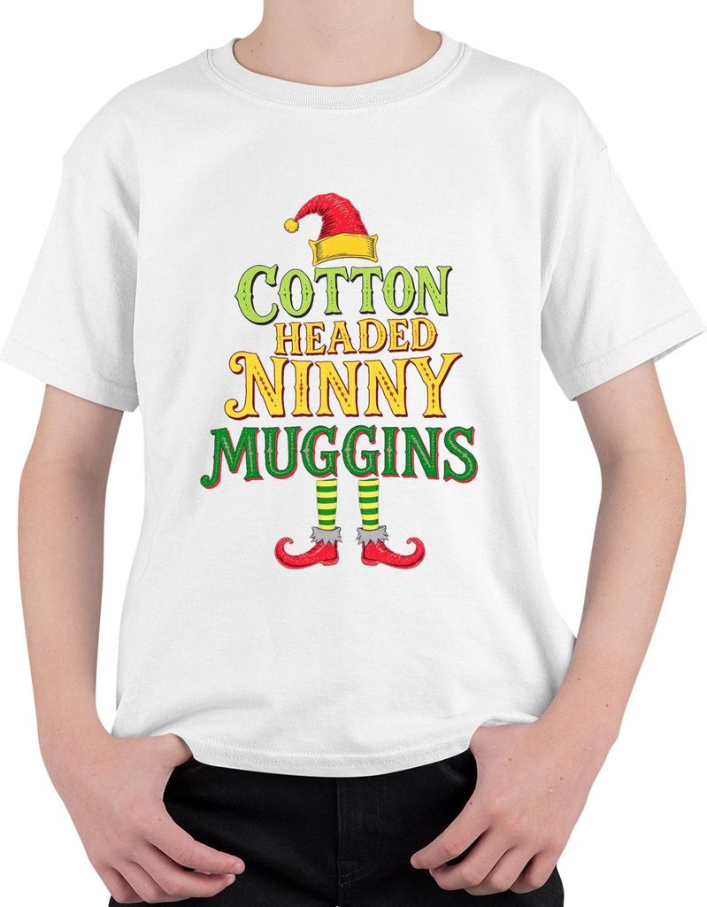 Baumwolle headed ninny muggins Weihnachtself Buddy der elf Weihnachten Uni Kinder T-Shirt, Weiß, 104
