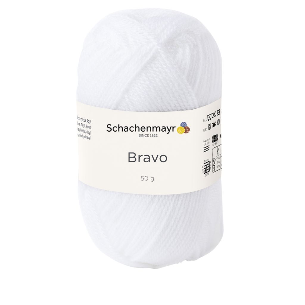 Schachenmayr Bravo Originals 08224  White Pletacia priadza Obrázok produktu 
