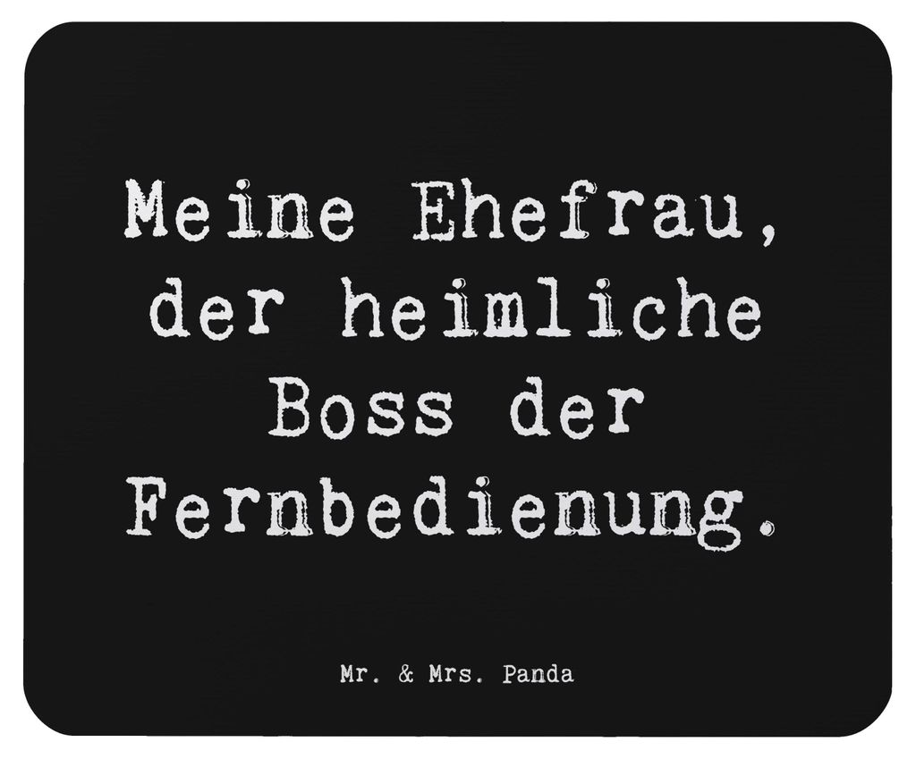 Mr. & Mrs. Panda Mouse Pad Spruch Ehefrau Boss - Schwarz - Geschenk, Humor, Familienmitglieder, Haushalt, Weihnachten, pc mousepad, mauspad, Alltag...