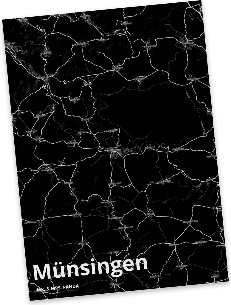 Mr. & Mrs. Panda Postkarte Münsingen - Geschenk, Ansichtskarten, Stadt, Grußkarte, Ansichtskarte, bildkarte, Dorf Karte Landkarte Map Stadtplan, ...