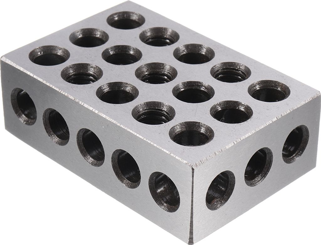 2 Blocs En Acier Trempé 25x50x75mm - 23 Trous De Fraisage, Précision 0,0001 Pour Fraiseuse Et Tour