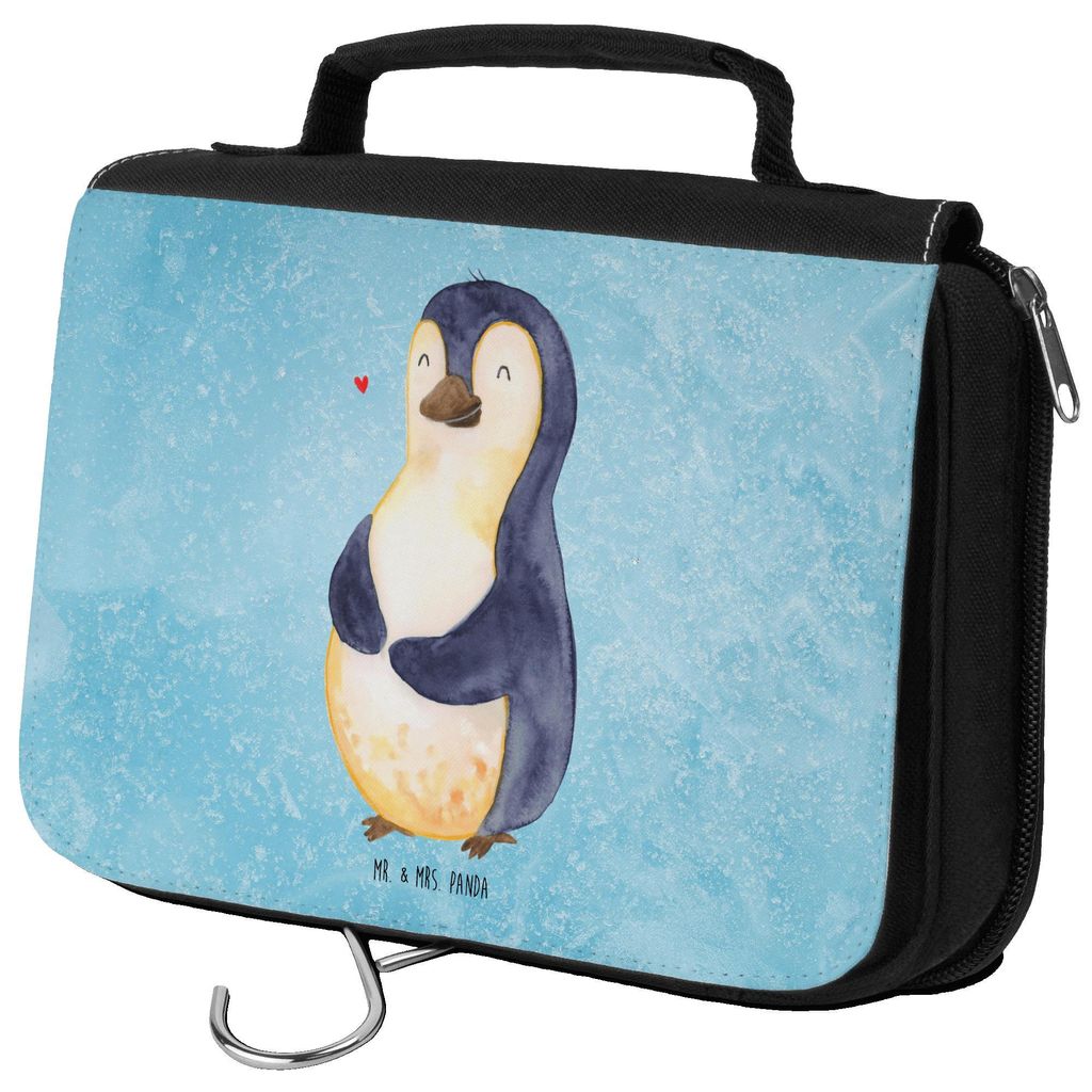 Mr. & Mrs. Panda kosmetiktäschchen Pinguin Diät - Eisblau - Geschenk, Schminktasche, kulturtäschchen, hygienebeutel, Kulturbeutel, Pinguine, Abn...