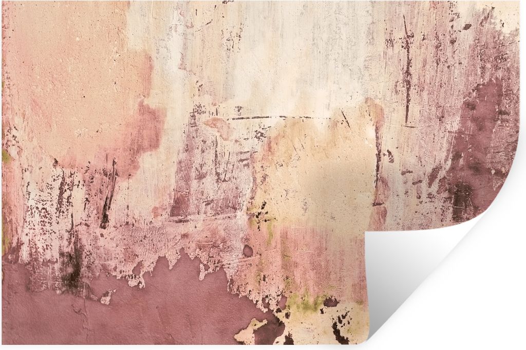 MuchoWow Wandtattoo Wandsticker Wandaufkleber Wand - Lila - Rosa - Beton 120x80 cm Selbstklebend und Repositionierbar - Selbstklebend - Fototapeten