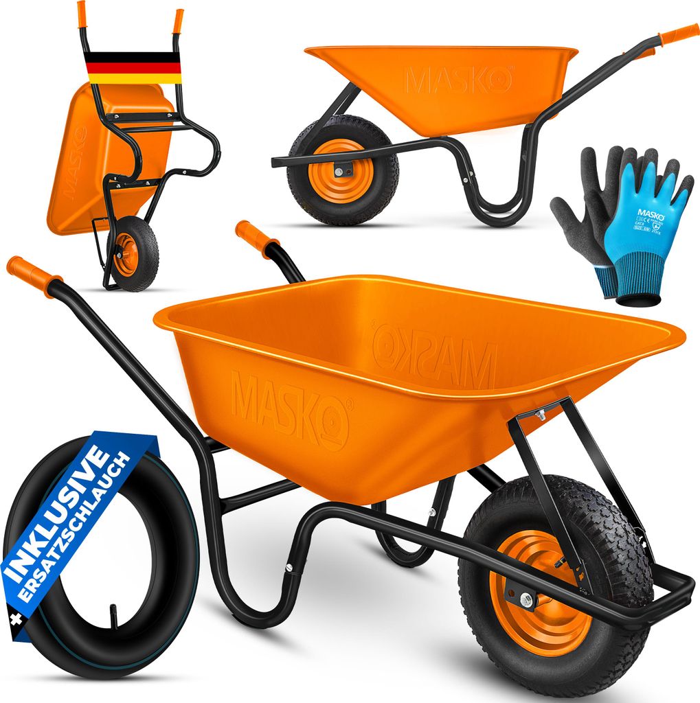 MASKO® Schubkarre Bauschubkarre Gartenschubkarre 100 Liter Produktbild 