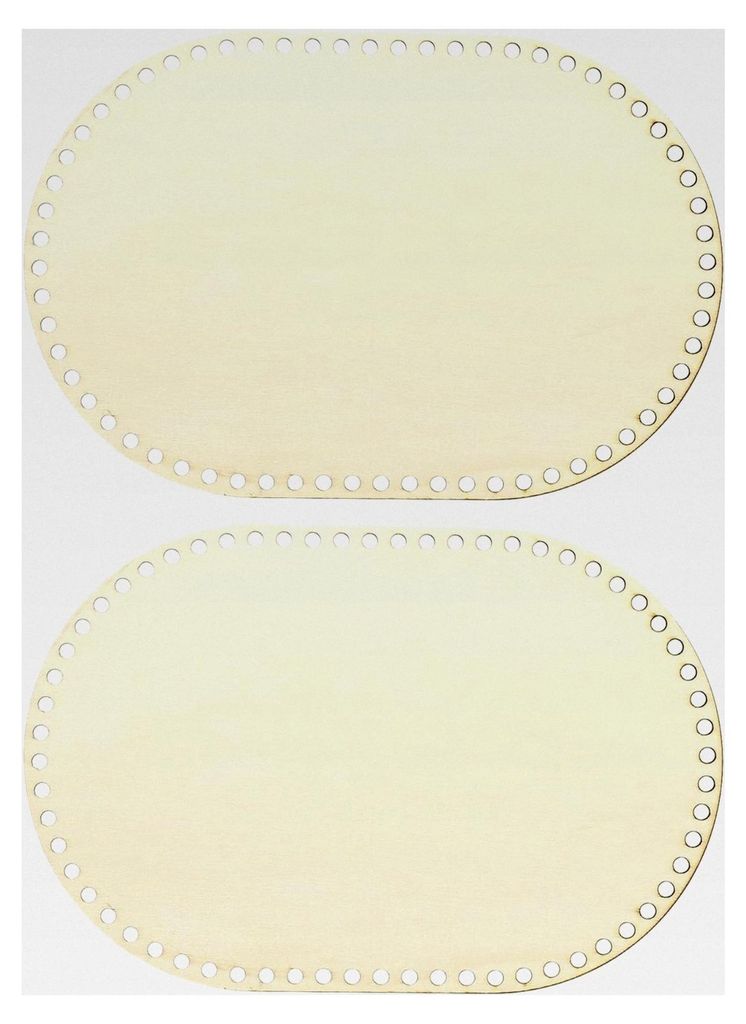 2 Stück Gehäkelte Korbböden 30 x 20 cm Oval aus Holz für DIY Korbflechten