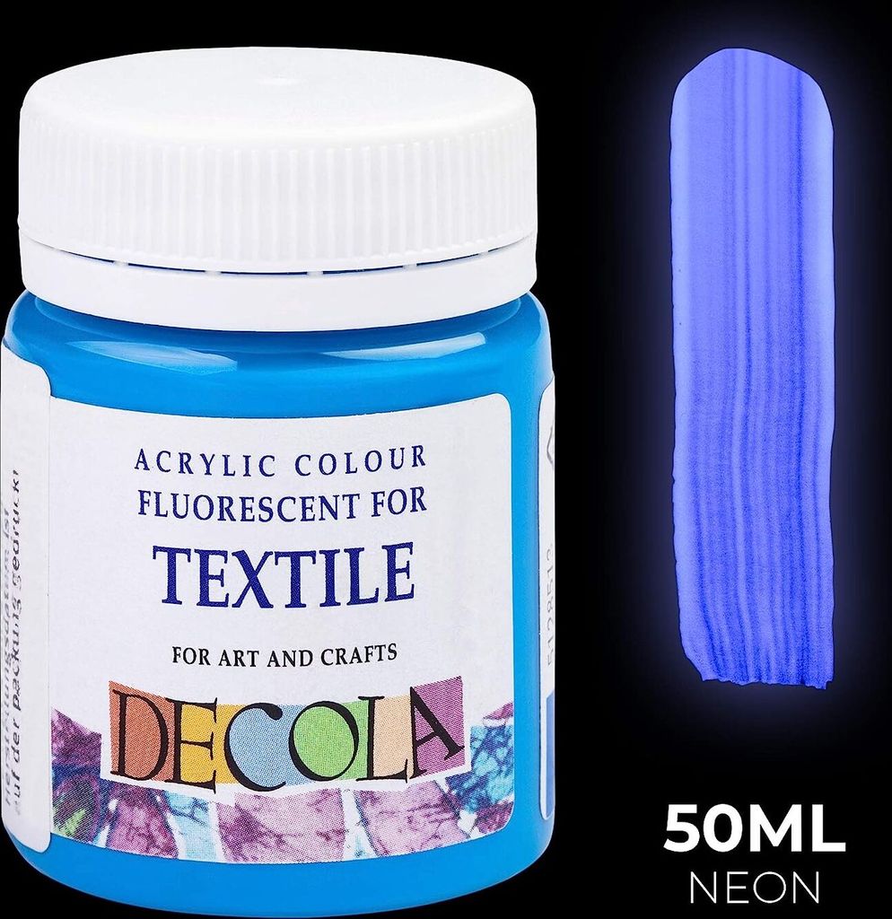 Decola Fluoreszierende Textilfarbe, 50 ml, Blau