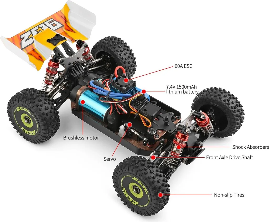 Voiture télécommandée de course rapide 4WD modèle de sport mécanique - 7