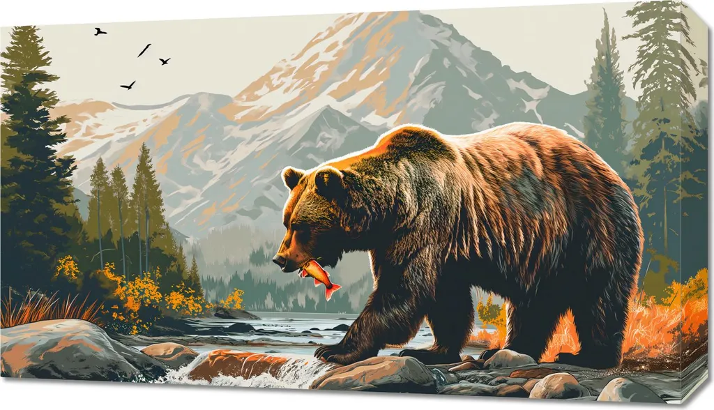 Tableau Montagne 70x40 cm Le Seigneur des Torrents pour Salon et Bureau