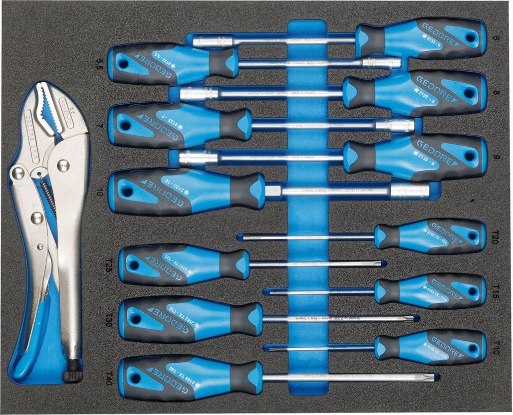 GEDORE TS CT2-2133-2163TX Werkzeugsortiment in 2/4 Check-Tool-Modul, 2957469
