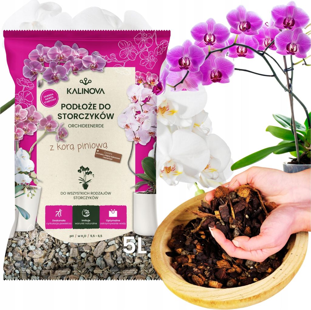 Orchideenerde 5L - Kiefernrinde - Kokosnuss - Nährstoffe - Produktbild 