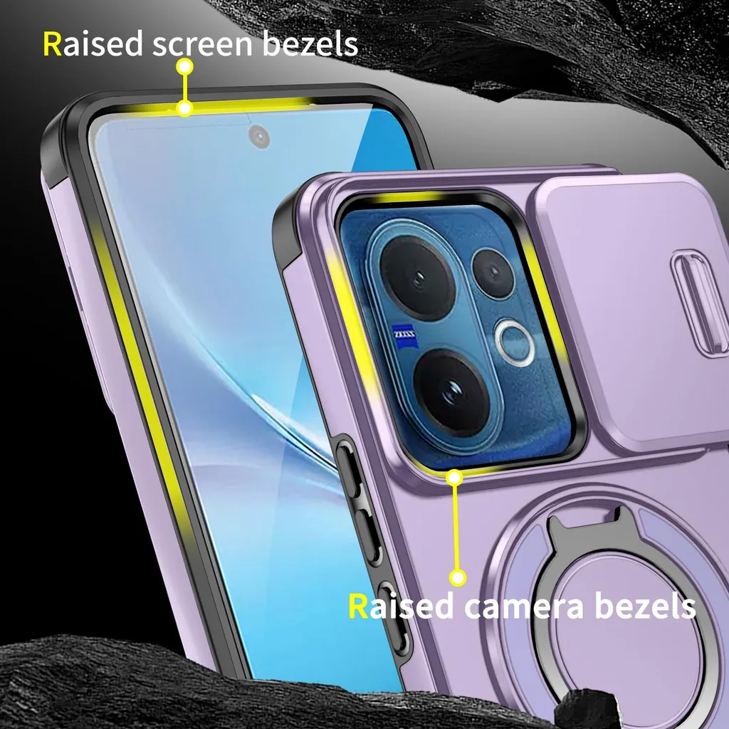 Vivo V60 Case Purple con Supporto Magnetico e Camera Slider - 6
