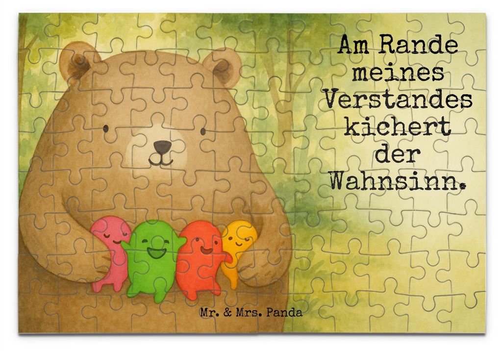 Mr. & Mrs. Panda Puzzle Bär Gefühl Design 96 Teile - Weiß - Geschenk, 500, Wahnsinn, 1000, Verrückt, Puzzlespiel, Durchgedreht, 2000, Teddy, 1500