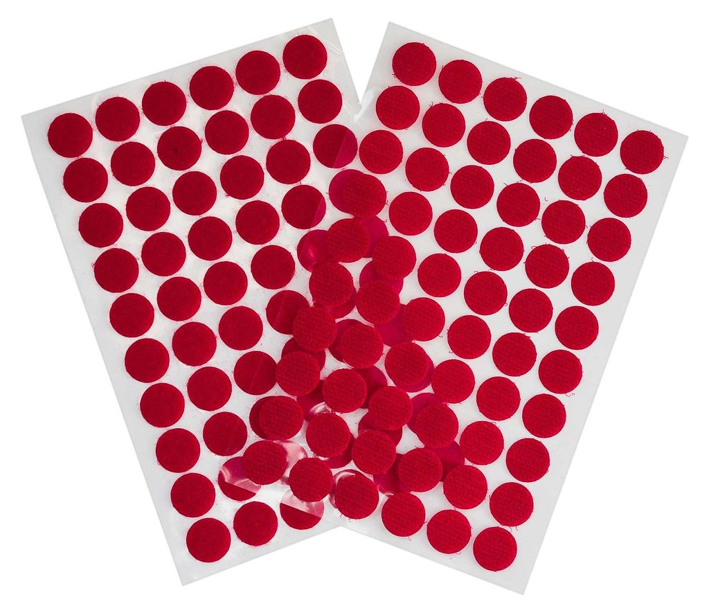 Klettband-Punkte, Klebepunkte, 15mm, rot