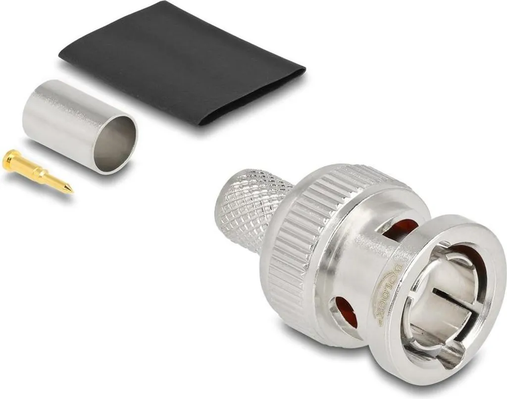 Connecteur BNC Delock à sertir pour câble RG6 avec gaine thermo 10 unités