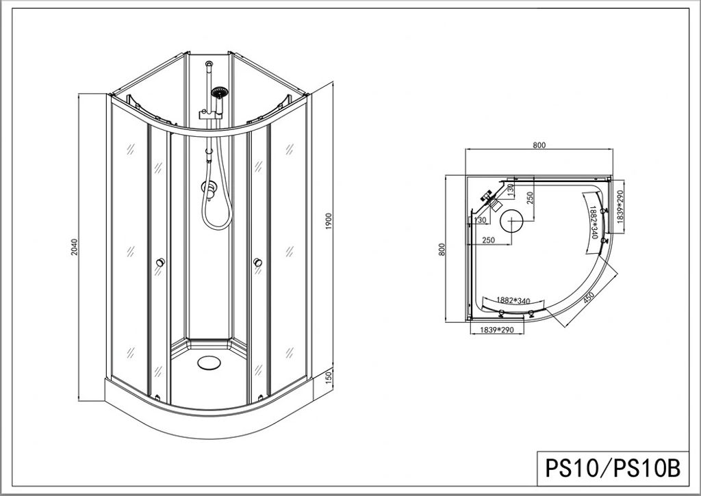 Komplettduschkabine IDEA 80 x 80 - Aluminium Chrom - 80 x Produktbild 3