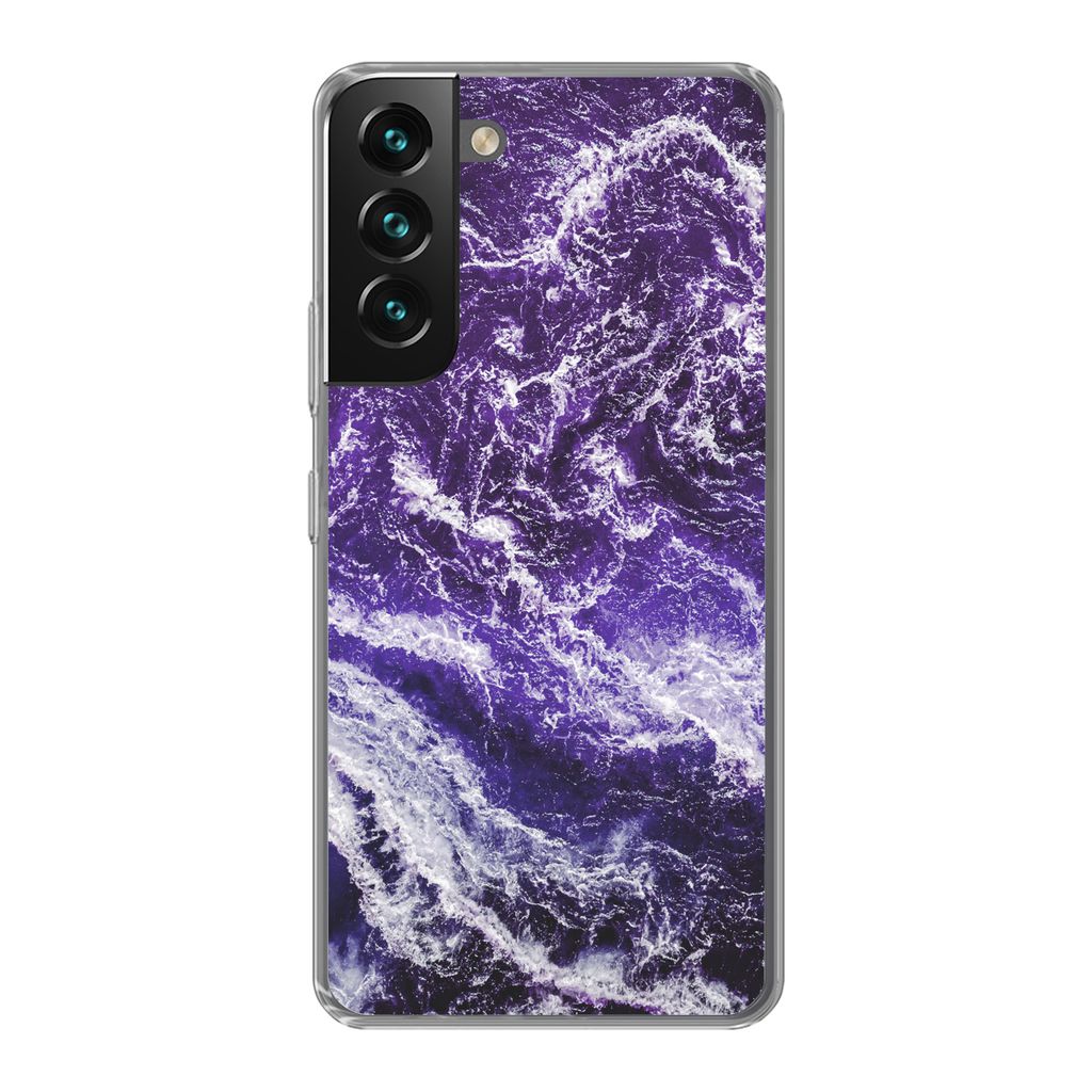 MuchoWow Handyhülle Schutzhülle Hülle für Samsung Galaxy S22 Mineralien - Muster - Naturstein Silikon Softcase Handy Hülle - Mobiltelefonhülle