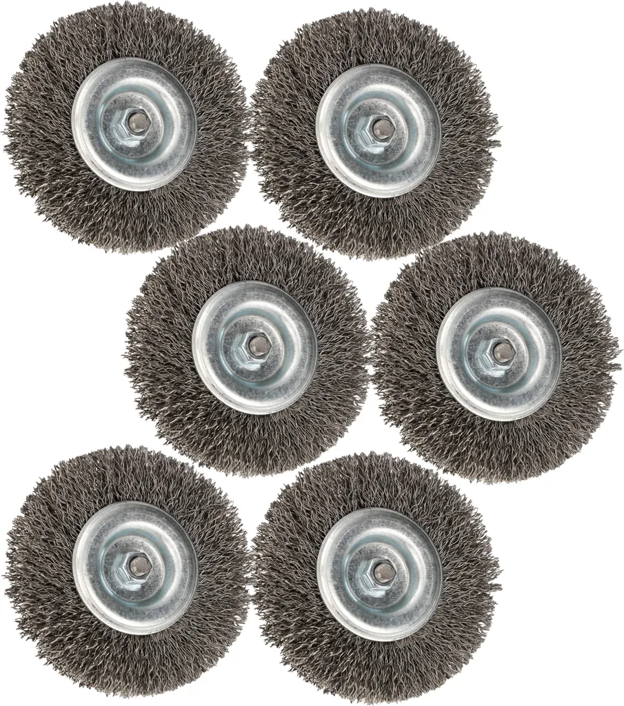 KOTARBAU® Set 6 Spazzole a Disco 80mm Filo Acciaio Trapano Professionale