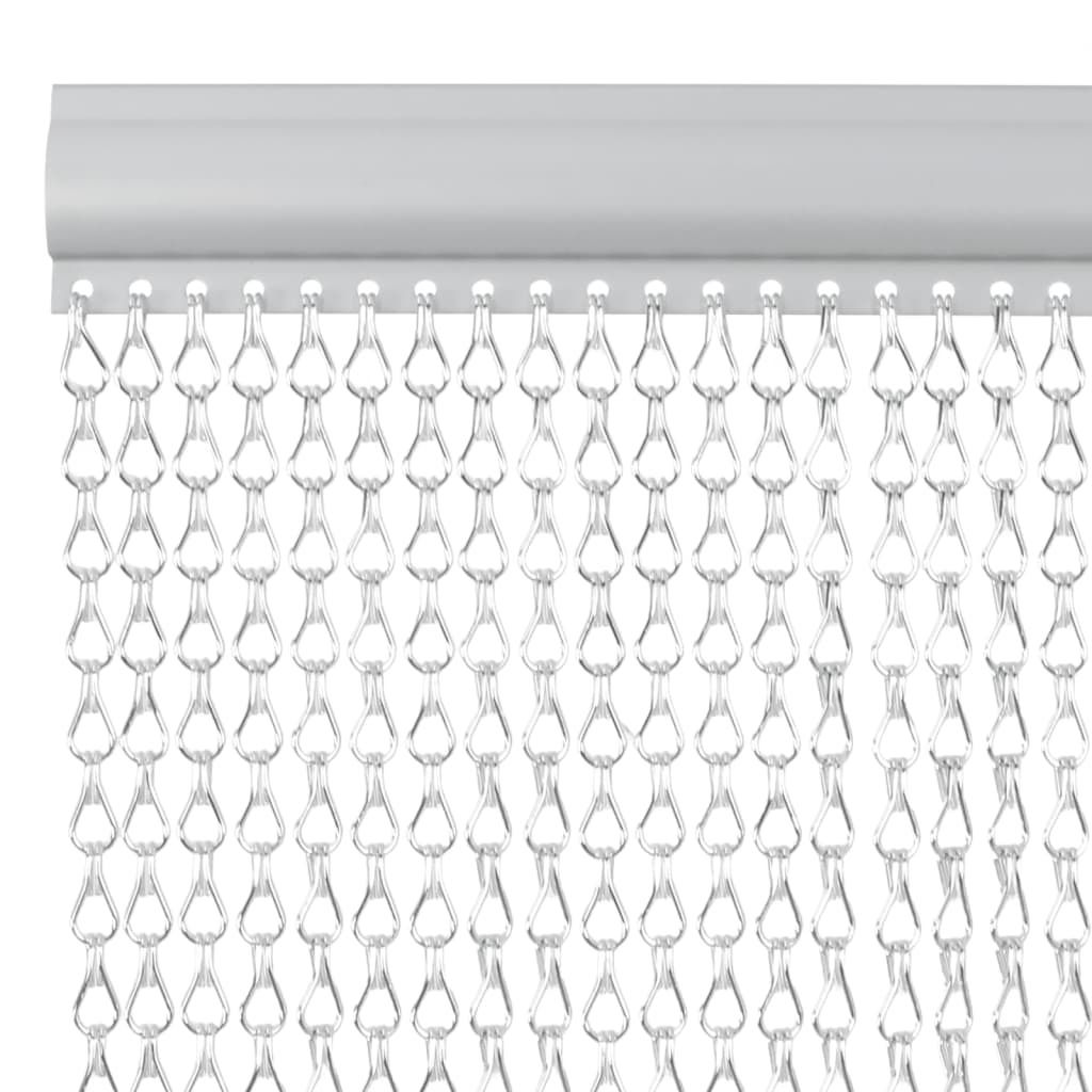 vidaXL Záves na dvere z reťazí 56x186 cm hliník Obrázok produktu 3