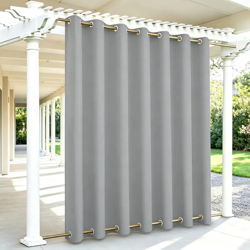 Rideau d'Extérieur Gris Anthracite Imperméable avec Œillets 254x274cm