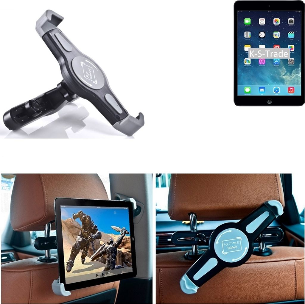 K-S-Trade Tablethalterung kompatibel mit Apple iPad Mini 2 LTE KFZ Kopfstützen Halterung 360° Auto Sitzhalterung Headrest Holder Halter Tablet PC