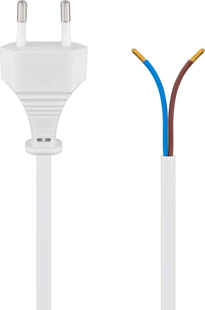 Kabel mit Eurostecker zum Konfektionieren, 1,5 m, Weiß, Produktbild 