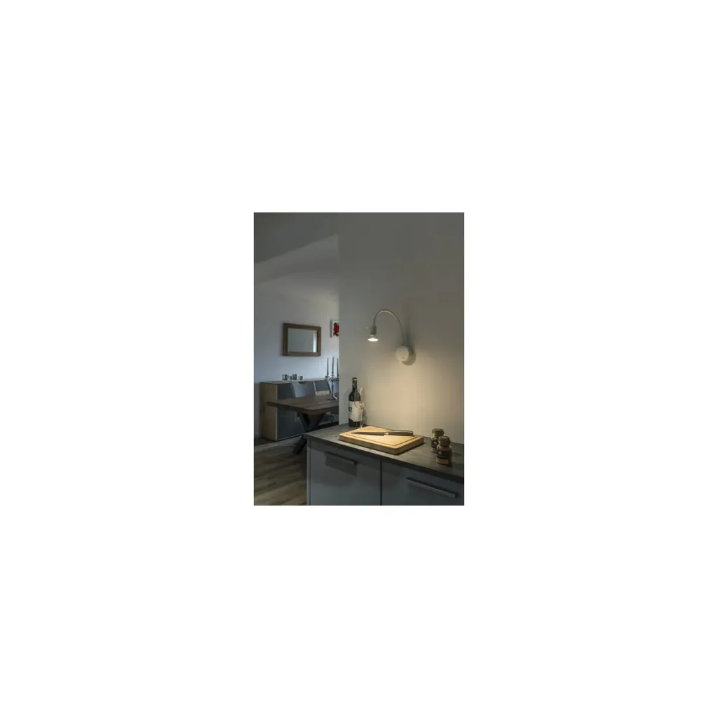 Faretto Parete Dio Flex GU10 Bianco Braccio 40cm con Interruttore - 8