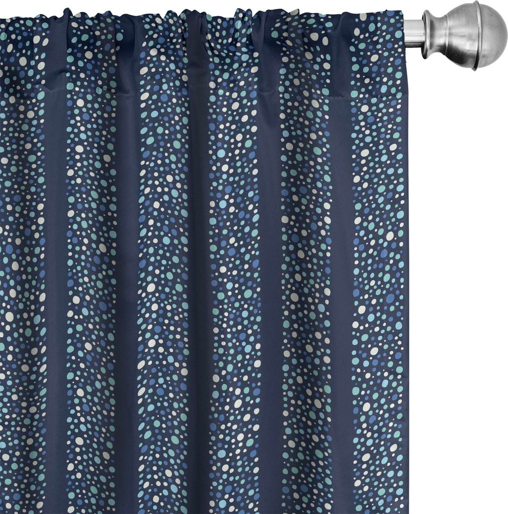 ABAKUHAUS Abstrakt Vorhänge, Gardinen, Kleine Punkte Kreise in verschiedenen Farben auf gestreiften Bands stilvolle Display, 2 Stück 75 x 245 cm,...