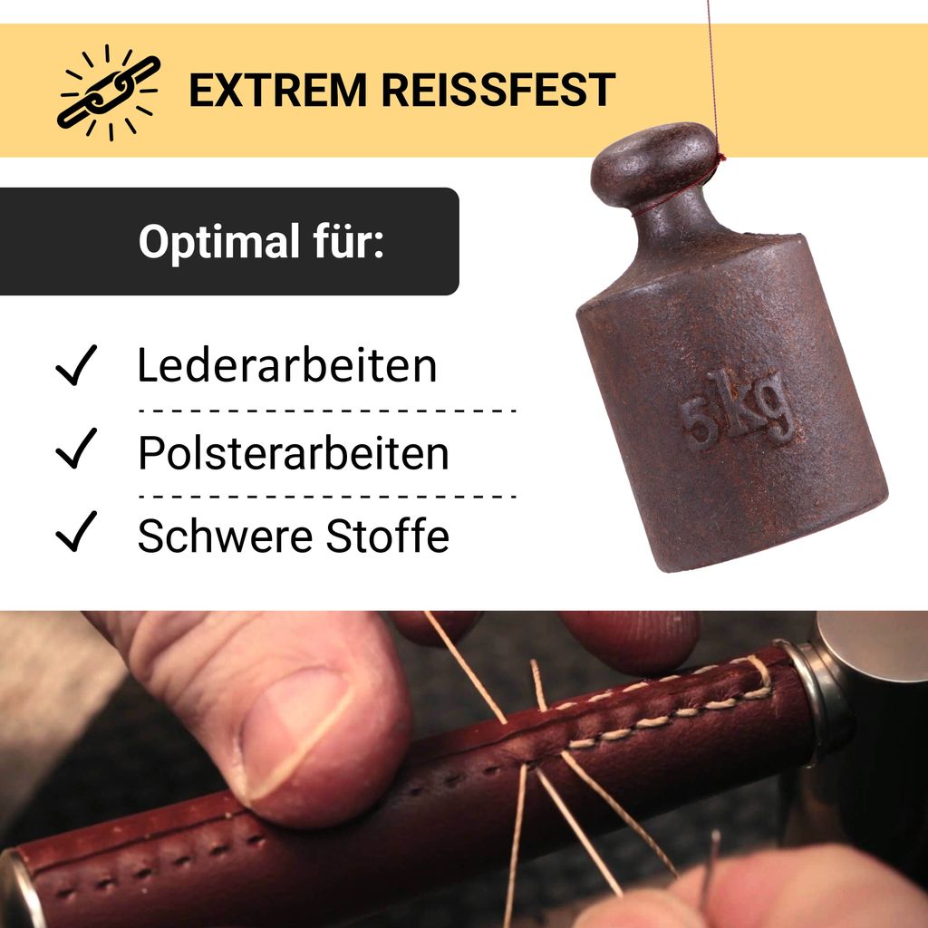 Ledergarn extrem reißfestes Sattlergarn 250m caramell