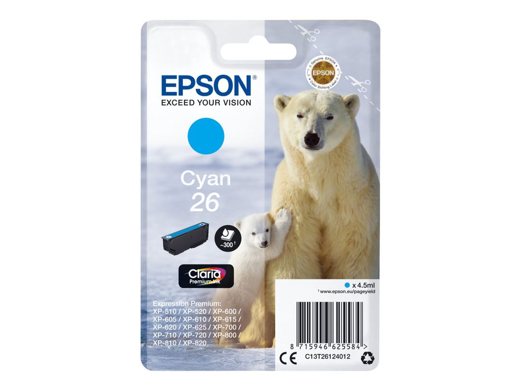 Epson Original-Tintenstrahlpatrone 841931 Cyan fr Expression Premium XP-820/720/625
