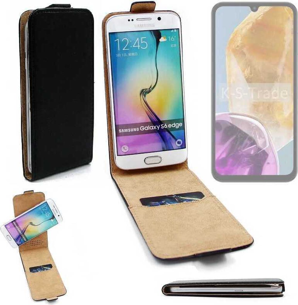 K-S-Trade Schutzhülle Handyhülle kompatibel mit Samsung Galaxy M15 5G Prime Flipstyle 360° Smartphone Tasche, schwarz, Case Flip cover