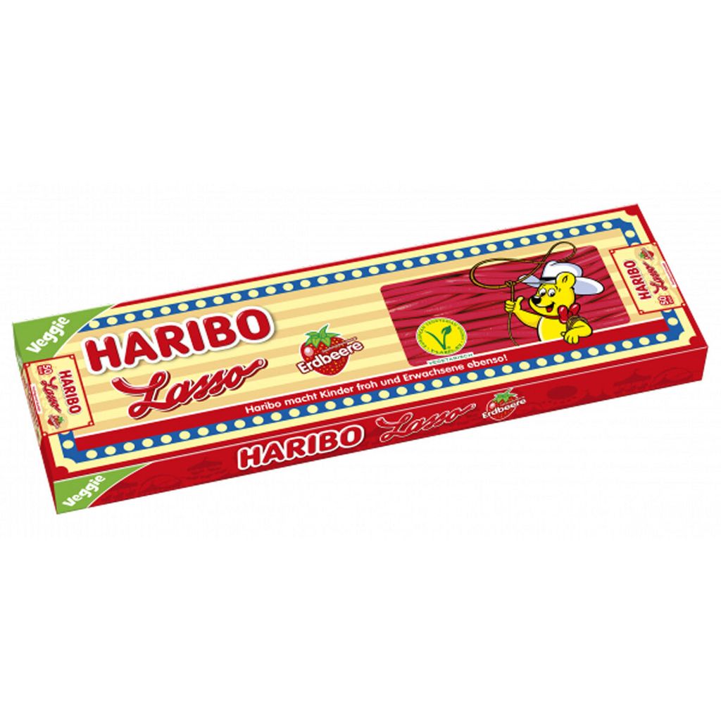 Haribo Lasso Erdbeere veggie Erdbeer Geschmack Produktbild 