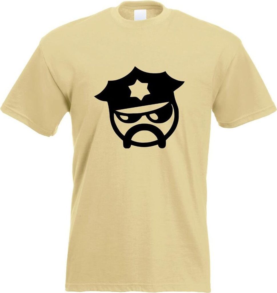 Kiwistar - T-Shirt - Khaki - JDM Cop Motiv Bedruckt Funshirt Design Print - mit Motiv Bedruckt - Funshirt Design - Sport - Freizeit - Herren - S