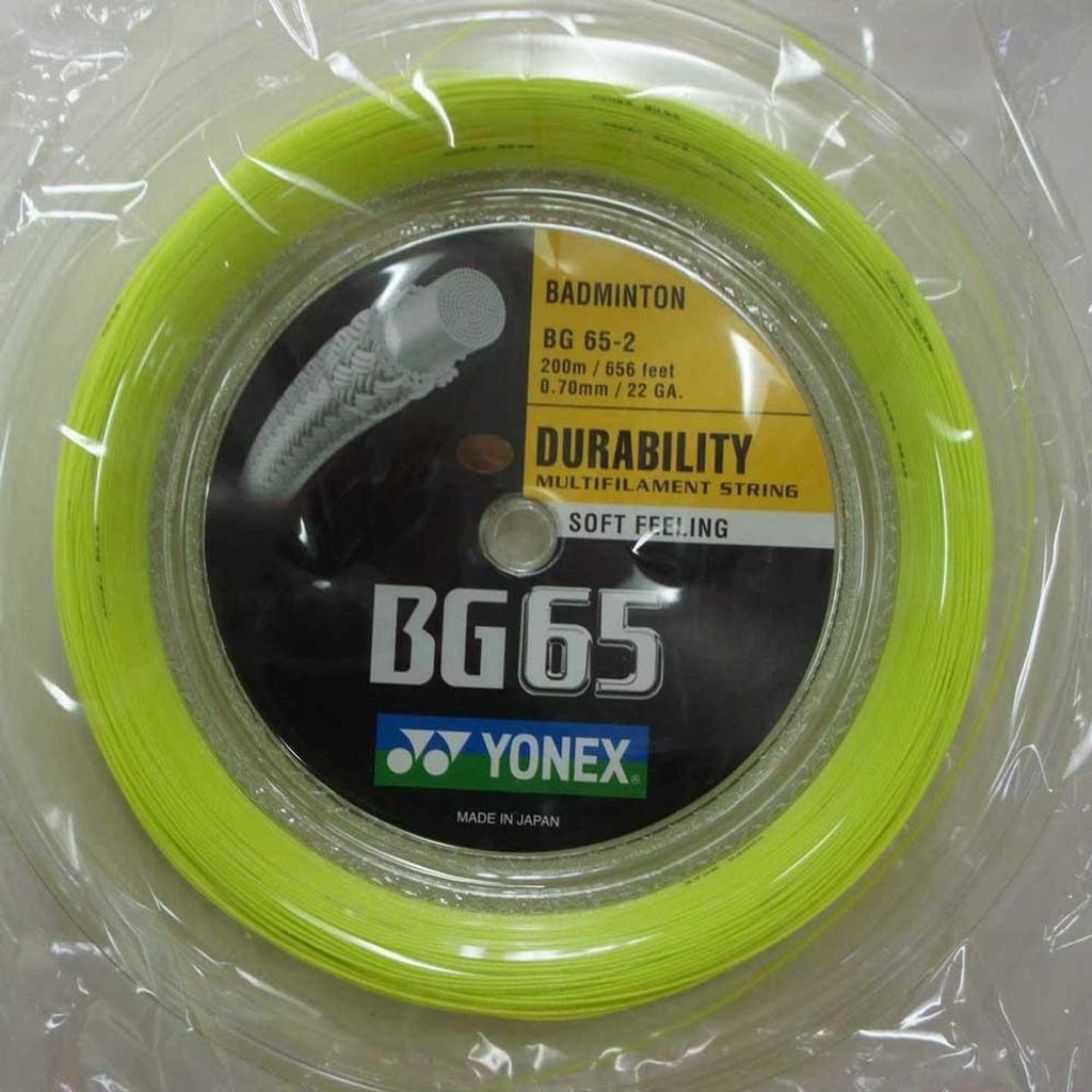 Yonex BG 65 200 meter badmintonracket snaar, 0.70 mm Productafbeelding 