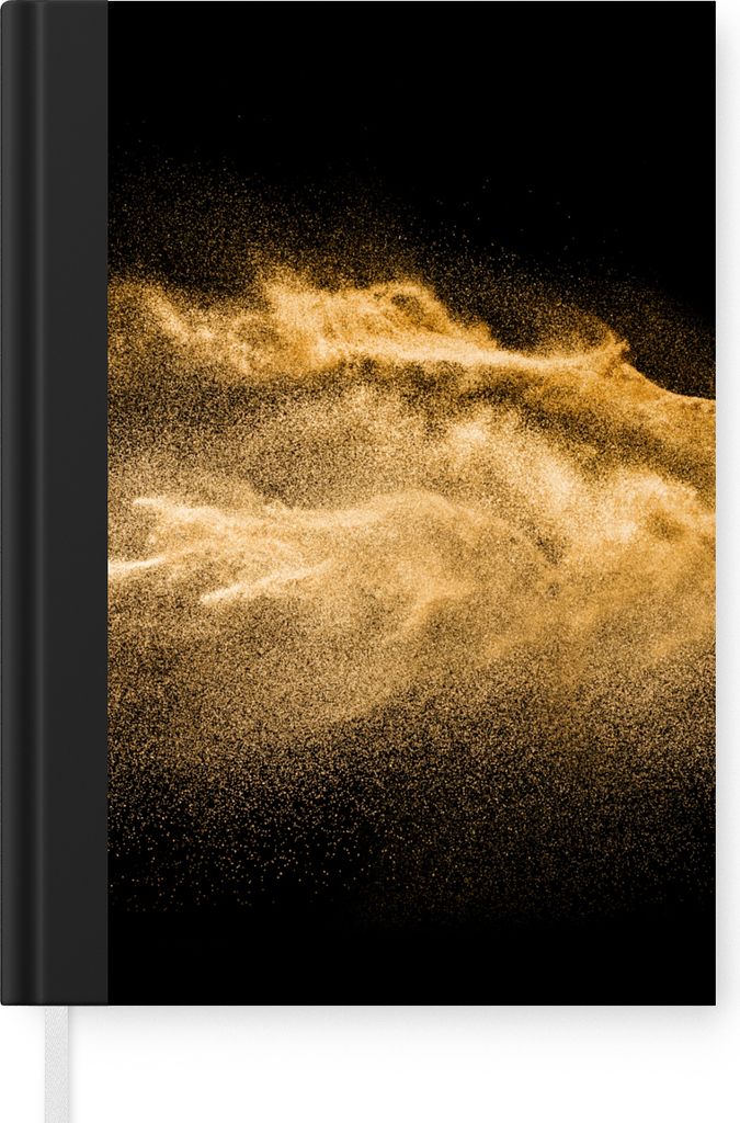 MuchoWow Notizbuch Tagebuch Haushaltsbuch Notebook A5 Sand - Gold - Schwarz - Luxus - Kunst - Notizblock - Notizheft - Notebook - Schreibblock - ...
