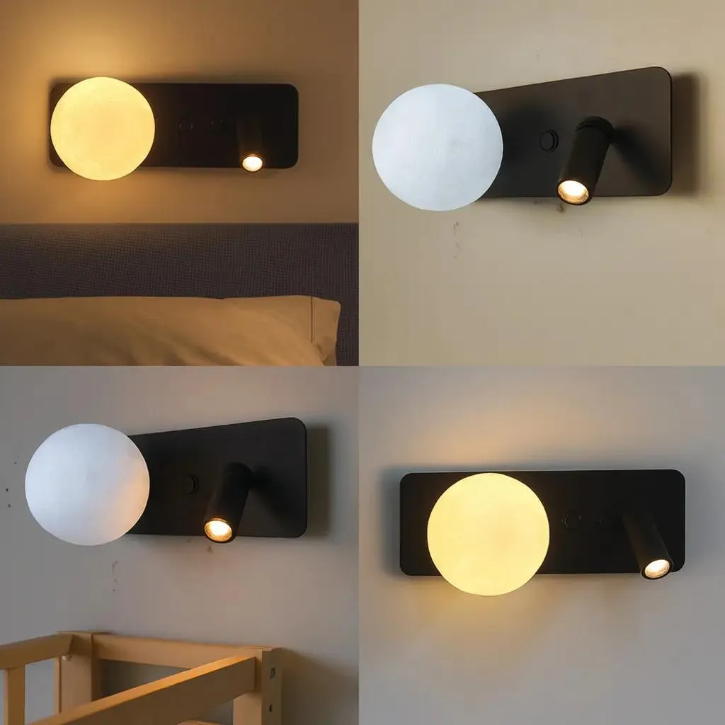 Applique LED 3W orientable PASSAU avec diffuseur boule cristal luxe